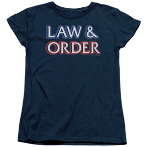 AN OFFCIALLY LICENSED LAW AND ORDER LOGO WOMEN'S REGULAR FIT T-SHIRT NAVY
