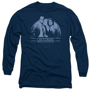 AN OFFCIALLY LICENSED LAW AND ORDER SVU ELLIOT&OLIVIA MEN'S LONG SLEEVE T-SHIRT NAVY