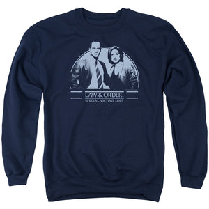 AN OFFCIALLY LICENSED LAW AND ORDER SVU ELLIOT&OLIVIA ADULT UNISEX CREWNECK SWEATSHIRT NAVY