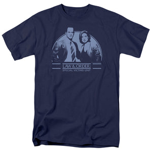AN OFFCIALLY LICENSED LAW AND ORDER SVU ELLIOT&OLIVIA MEN'S REGULAR FIT T-SHIRT NAVY