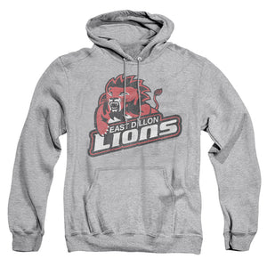 AN OFFCIALLY LICENSED FRIDAY NIGHT LIGHTS EAST DILLION LIONS ADULT UNISEX PULLOVER HOODIE ATHLETIC HEATHER