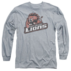 AN OFFCIALLY LICENSED FRIDAY NIGHT LIGHTS EAST DILLION LIONS MEN'S LONG SLEEVE T-SHIRT ATHLETIC HEATHER