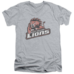 AN OFFCIALLY LICENSED FRIDAY NIGHT LIGHTS EAST DILLION LIONS MEN'S V-NECK T-SHIRT ATHLETIC HEATHER
