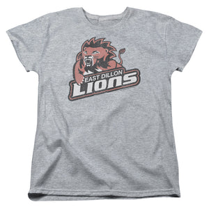 AN OFFCIALLY LICENSED FRIDAY NIGHT LIGHTS EAST DILLION LIONS WOMEN'S REGULAR FIT T-SHIRT ATHLETIC HEATHER