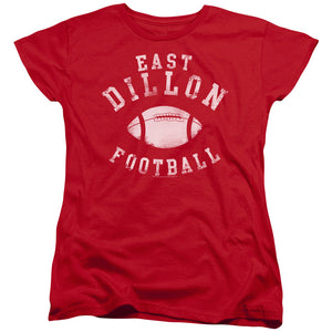 AN OFFCIALLY LICENSED FRIDAY NIGHT LIGHTS EAST DILLON FOOTBALL WOMEN'S REGULAR FIT T-SHIRT RED