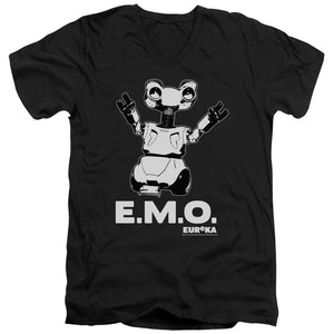 AN OFFCIALLY LICENSED EUREKA EMO MEN'S V-NECK T-SHIRT BLACK