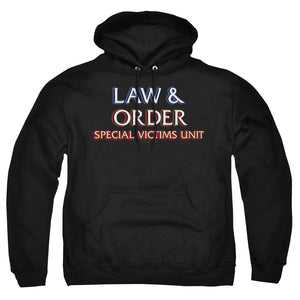 AN OFFCIALLY LICENSED LAW AND ORDER SVU LOGO ADULT UNISEX PULLOVER HOODIE BLACK