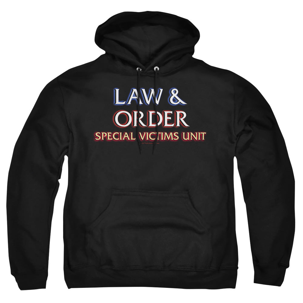 AN OFFCIALLY LICENSED LAW AND ORDER SVU LOGO ADULT UNISEX PULLOVER HOODIE BLACK