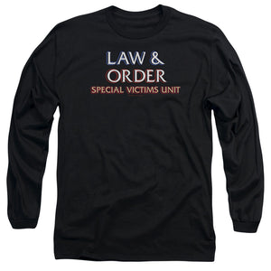 AN OFFCIALLY LICENSED LAW AND ORDER SVU LOGO MEN'S LONG SLEEVE T-SHIRT BLACK