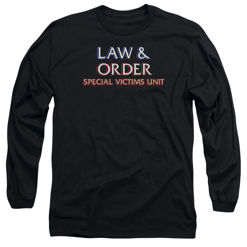 AN OFFCIALLY LICENSED LAW AND ORDER SVU LOGO MEN'S LONG SLEEVE T-SHIRT BLACK
