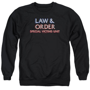 AN OFFCIALLY LICENSED LAW AND ORDER SVU LOGO ADULT UNISEX CREWNECK SWEATSHIRT BLACK