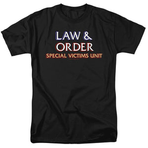 AN OFFCIALLY LICENSED LAW AND ORDER SVU LOGO MEN'S REGULAR FIT T-SHIRT BLACK