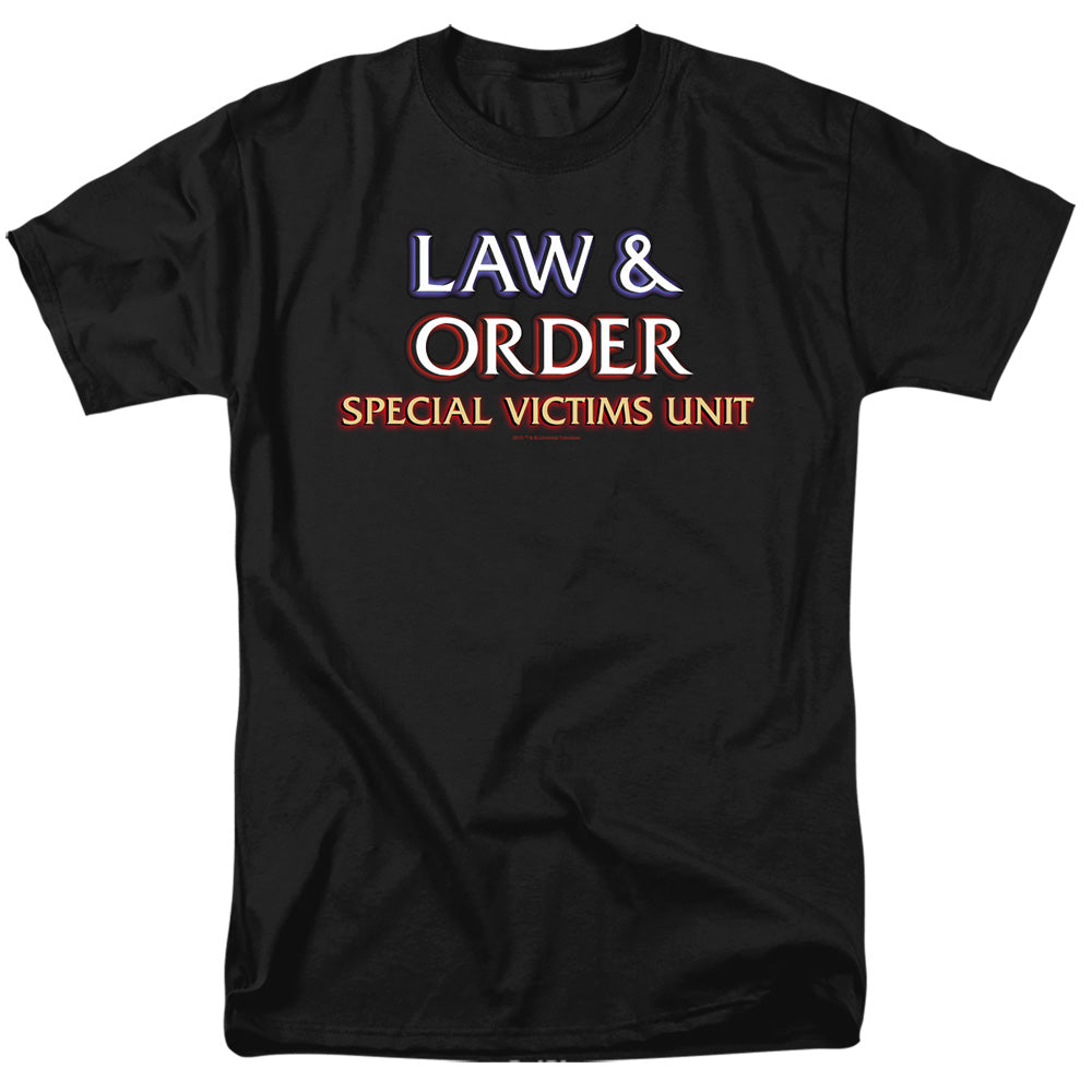 AN OFFCIALLY LICENSED LAW AND ORDER SVU LOGO MEN'S REGULAR FIT T-SHIRT BLACK