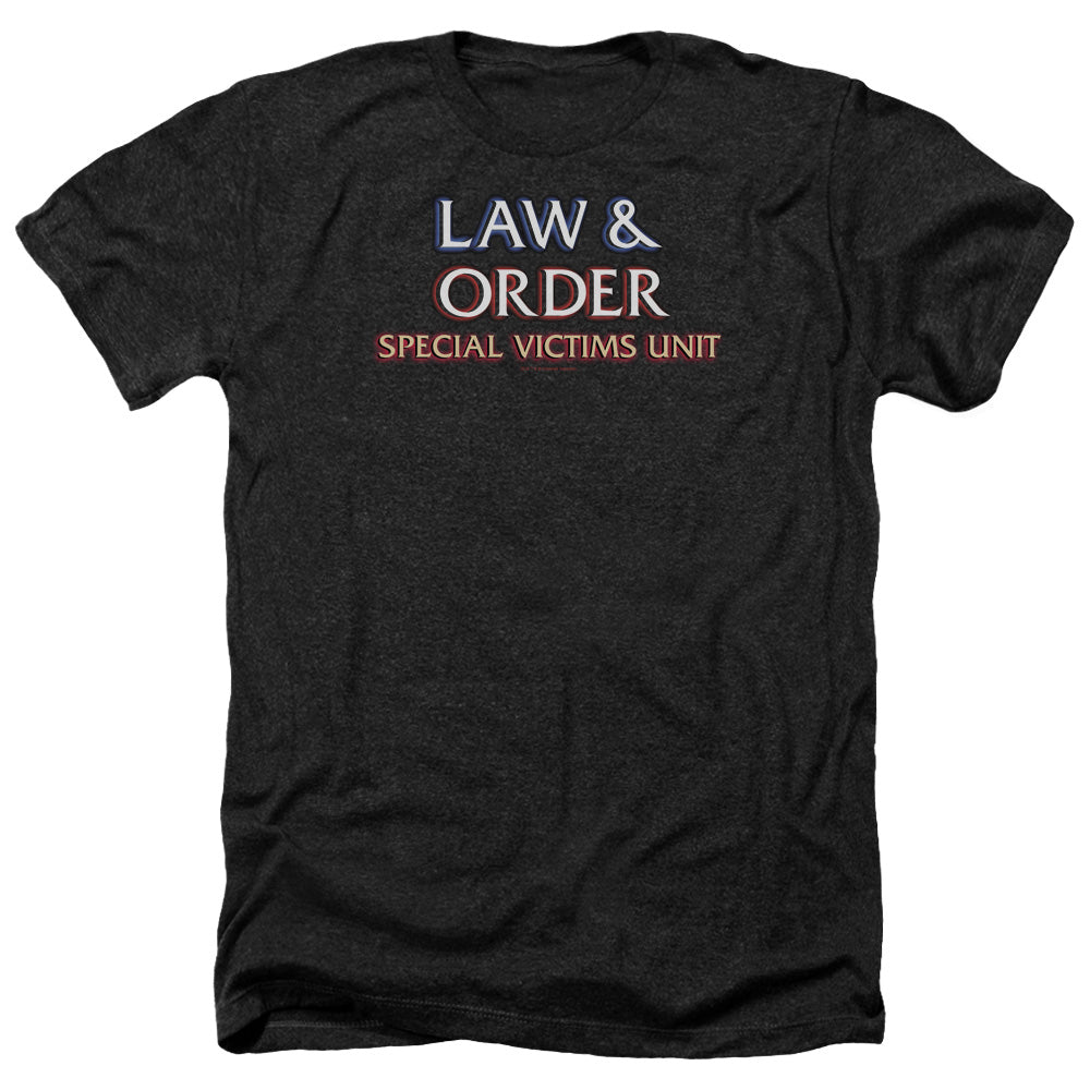 AN OFFCIALLY LICENSED LAW AND ORDER SVU LOGO MEN'S HEATHER T-SHIRT CHARCOAL