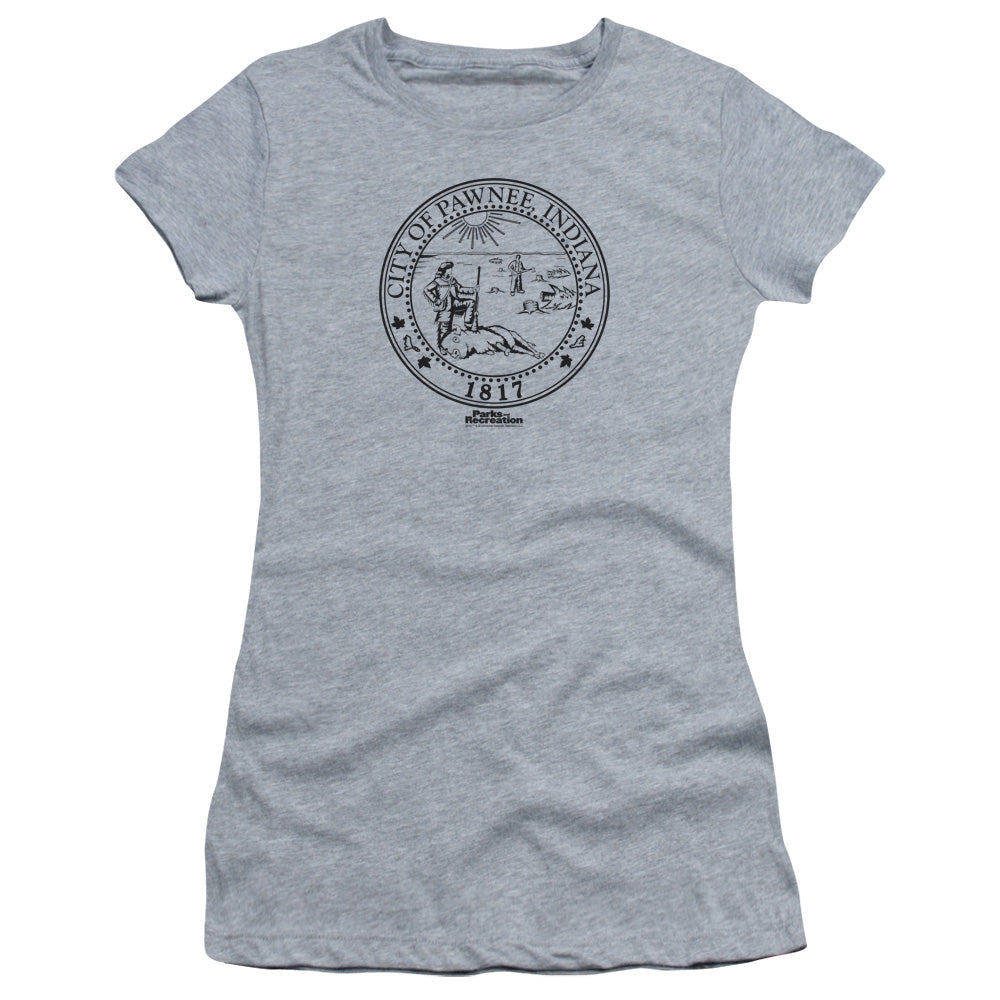 Parks And Rec Pawnee Seal Licensed Women's T-Shirt Juniors SM-XL