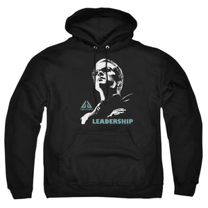 AN OFFCIALLY LICENSED EUREKA LEADERSHIP POSTER ADULT UNISEX PULLOVER HOODIE BLACK