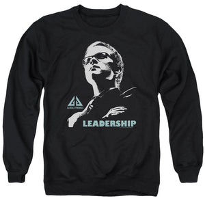 AN OFFCIALLY LICENSED EUREKA LEADERSHIP POSTER ADULT UNISEX CREWNECK SWEATSHIRT BLACK
