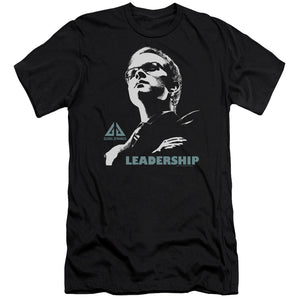 AN OFFCIALLY LICENSED EUREKA LEADERSHIP POSTER MEN'S PREMIUM SLIM FIT T-SHIRT BLACK
