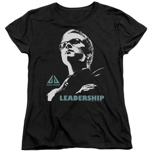 AN OFFCIALLY LICENSED EUREKA LEADERSHIP POSTER WOMEN'S REGULAR FIT T-SHIRT BLACK
