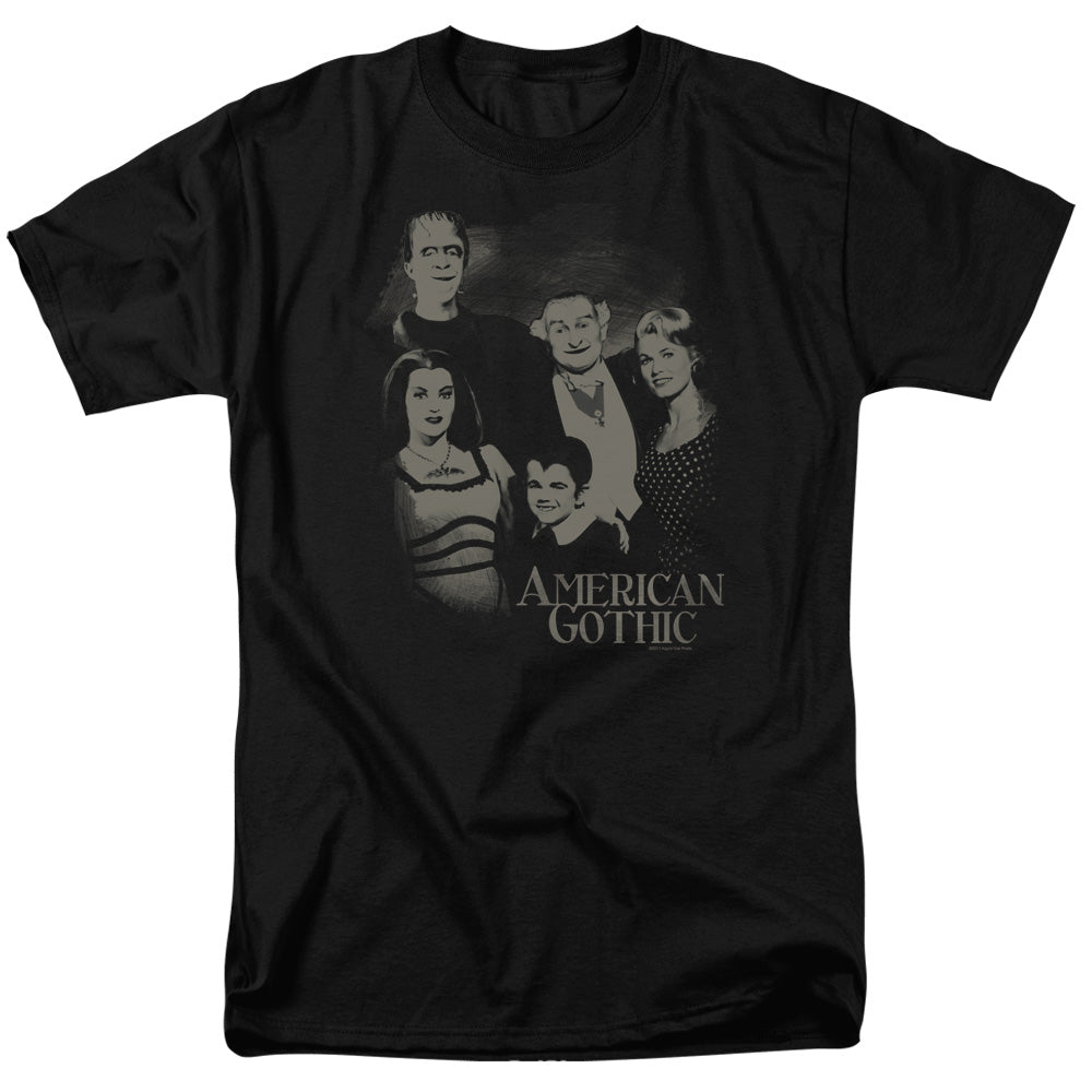 The Munsters American Gothic Licensed Adult Unisex T-Shirt Regular Fit Tee SM-3X