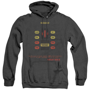 AN OFFCIALLY LICENSED KNIGHT RIDER KITT CONSOL ADULT UNISEX HEATHER PULLOVER HOODIE BLACK
