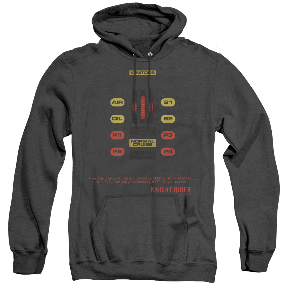 AN OFFCIALLY LICENSED KNIGHT RIDER KITT CONSOL ADULT UNISEX HEATHER PULLOVER HOODIE BLACK
