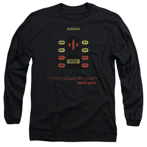 AN OFFCIALLY LICENSED KNIGHT RIDER KITT CONSOL MEN'S LONG SLEEVE T-SHIRT BLACK