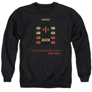 AN OFFCIALLY LICENSED KNIGHT RIDER KITT CONSOL ADULT UNISEX CREWNECK SWEATSHIRT BLACK