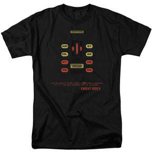 AN OFFCIALLY LICENSED KNIGHT RIDER KITT CONSOL MEN'S REGULAR FIT T-SHIRT BLACK