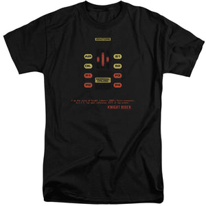 AN OFFCIALLY LICENSED KNIGHT RIDER KITT CONSOL MEN'S TALL FIT T-SHIRT BLACK