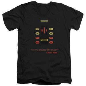 AN OFFCIALLY LICENSED KNIGHT RIDER KITT CONSOL MEN'S V-NECK T-SHIRT BLACK