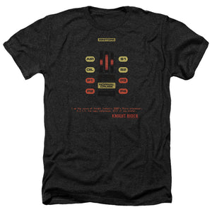 AN OFFCIALLY LICENSED KNIGHT RIDER KITT CONSOL MEN'S HEATHER T-SHIRT CHARCOAL