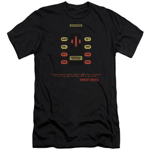 AN OFFCIALLY LICENSED KNIGHT RIDER KITT CONSOL MEN'S PREMIUM SLIM FIT T-SHIRT BLACK