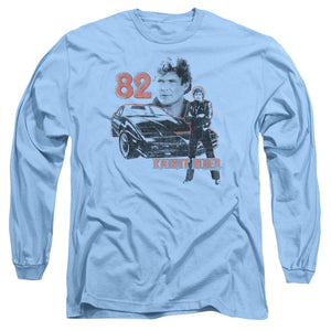AN OFFCIALLY LICENSED KNIGHT RIDER KITT CONSOL MEN'S LONG SLEEVE T-SHIRT CAROLINA BLUE