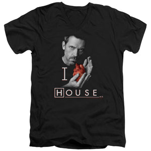 AN OFFCIALLY LICENSED HOUSE I HEART HOUSE MEN'S V-NECK T-SHIRT BLACK