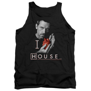 AN OFFCIALLY LICENSED HOUSE I HEART HOUSE ADULT UNISEX TANK TOP BLACK