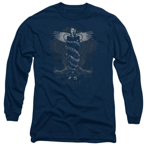 AN OFFCIALLY LICENSED HOUSE HUMANITY IS OVERRATED MEN'S LONG SLEEVE T-SHIRT NAVY