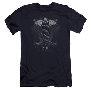 AN OFFCIALLY LICENSED HOUSE HUMANITY IS OVERRATED MEN'S PREMIUM SLIM FIT T-SHIRT NAVY