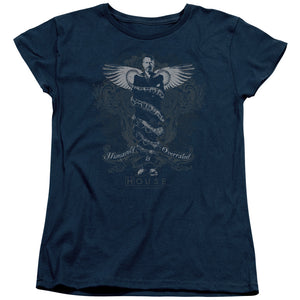 AN OFFCIALLY LICENSED HOUSE HUMANITY IS OVERRATED WOMEN'S REGULAR FIT T-SHIRT NAVY