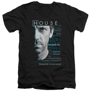 AN OFFCIALLY LICENSED HOUSE HOUSEISMS MEN'S V-NECK T-SHIRT BLACK