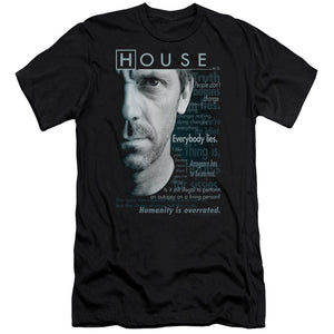 AN OFFCIALLY LICENSED HOUSE HOUSEISMS MEN'S PREMIUM SLIM FIT T-SHIRT BLACK