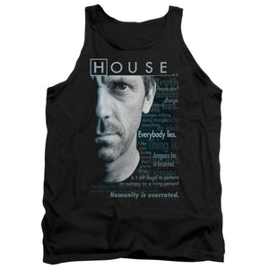 AN OFFCIALLY LICENSED HOUSE HOUSEISMS ADULT UNISEX TANK TOP BLACK