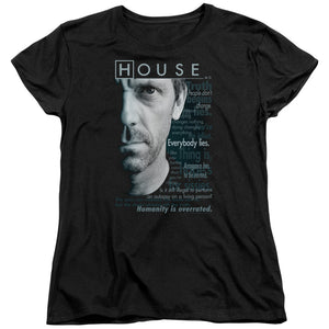 AN OFFCIALLY LICENSED HOUSE HOUSEISMS WOMEN'S REGULAR FIT T-SHIRT BLACK