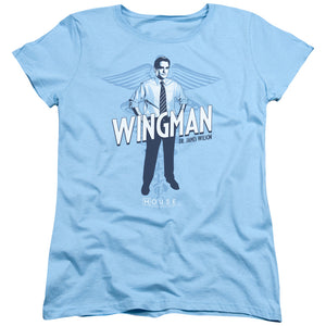AN OFFCIALLY LICENSED HOUSE WINGMAN WOMEN'S REGULAR FIT T-SHIRT LIGHT BLUE