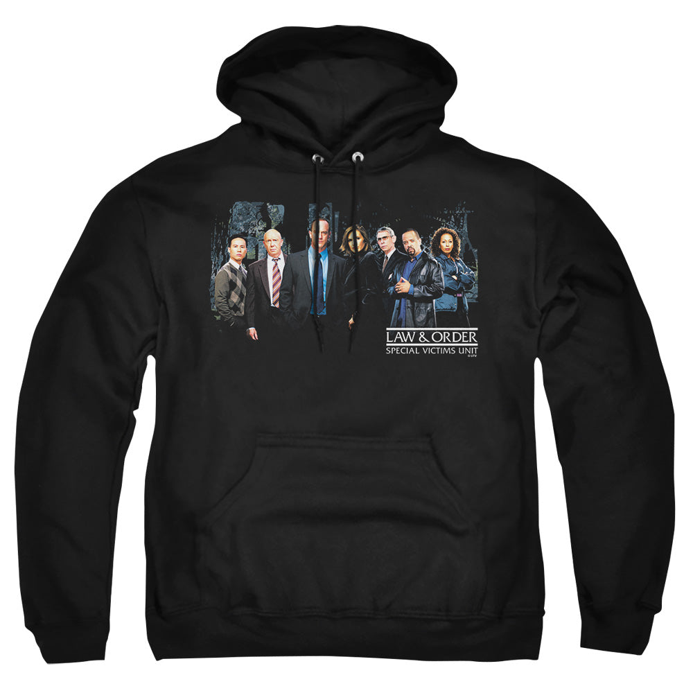AN OFFCIALLY LICENSED LAW AND ORDER SVU CAST ADULT UNISEX PULLOVER HOODIE BLACK