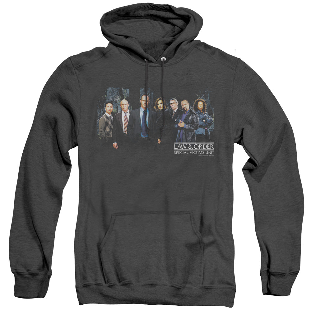 AN OFFCIALLY LICENSED LAW AND ORDER SVU CAST ADULT UNISEX HEATHER PULLOVER HOODIE BLACK