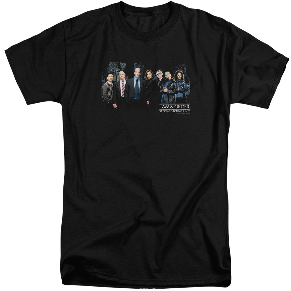 AN OFFCIALLY LICENSED LAW AND ORDER SVU CAST MEN'S TALL FIT T-SHIRT BLACK