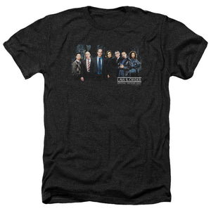 AN OFFCIALLY LICENSED LAW AND ORDER SVU CAST MEN'S HEATHER T-SHIRT CHARCOAL