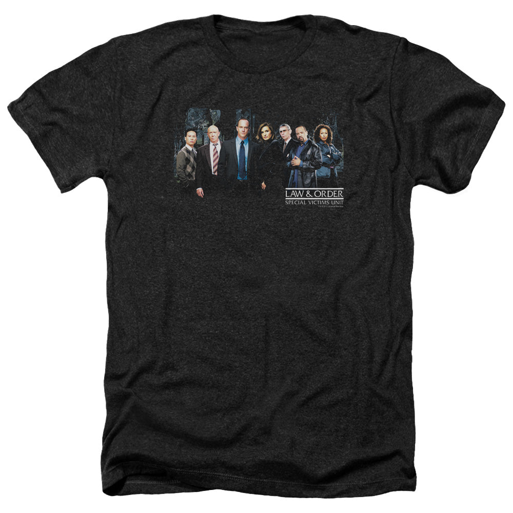 AN OFFCIALLY LICENSED LAW AND ORDER SVU CAST MEN'S HEATHER T-SHIRT CHARCOAL