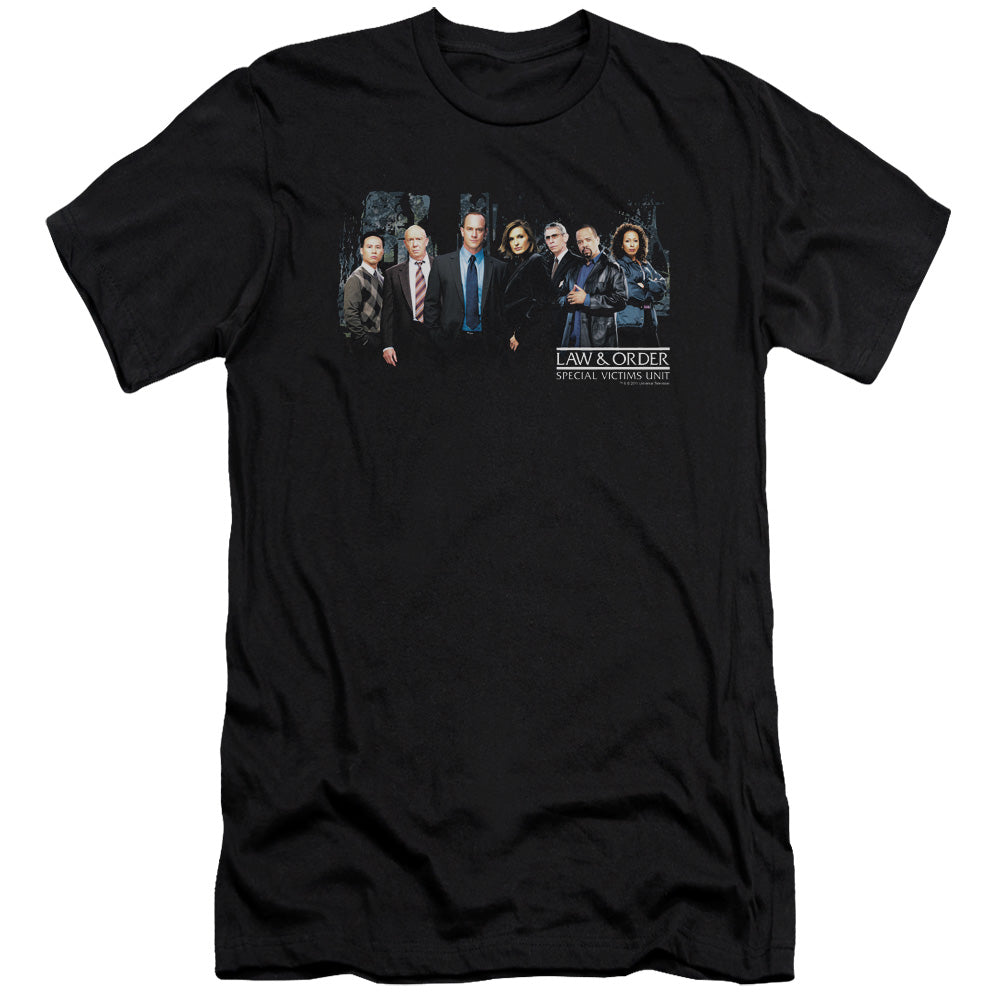 AN OFFCIALLY LICENSED LAW AND ORDER SVU CAST MEN'S PREMIUM SLIM FIT T-SHIRT BLACK